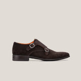 Monte Carlo - Donkerbruine Suède - Double Monk Strap