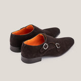 Monte Carlo - Donkerbruine Suède - Double Monk Strap