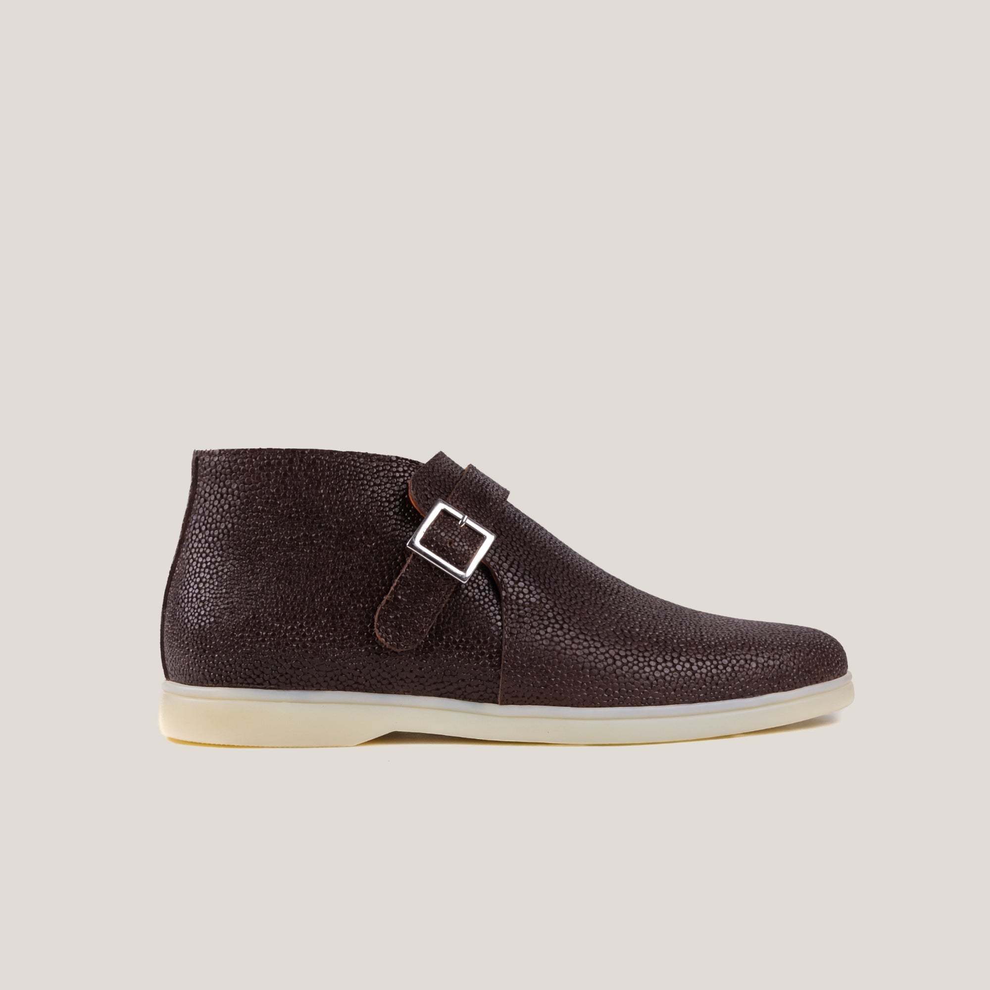 Biella - Donkerbruine Leren - Monk Boots
