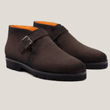 Biella - Donkerbruine Suède - Monk Boots