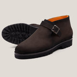 Biella - Donkerbruine Suède - Monk Boots