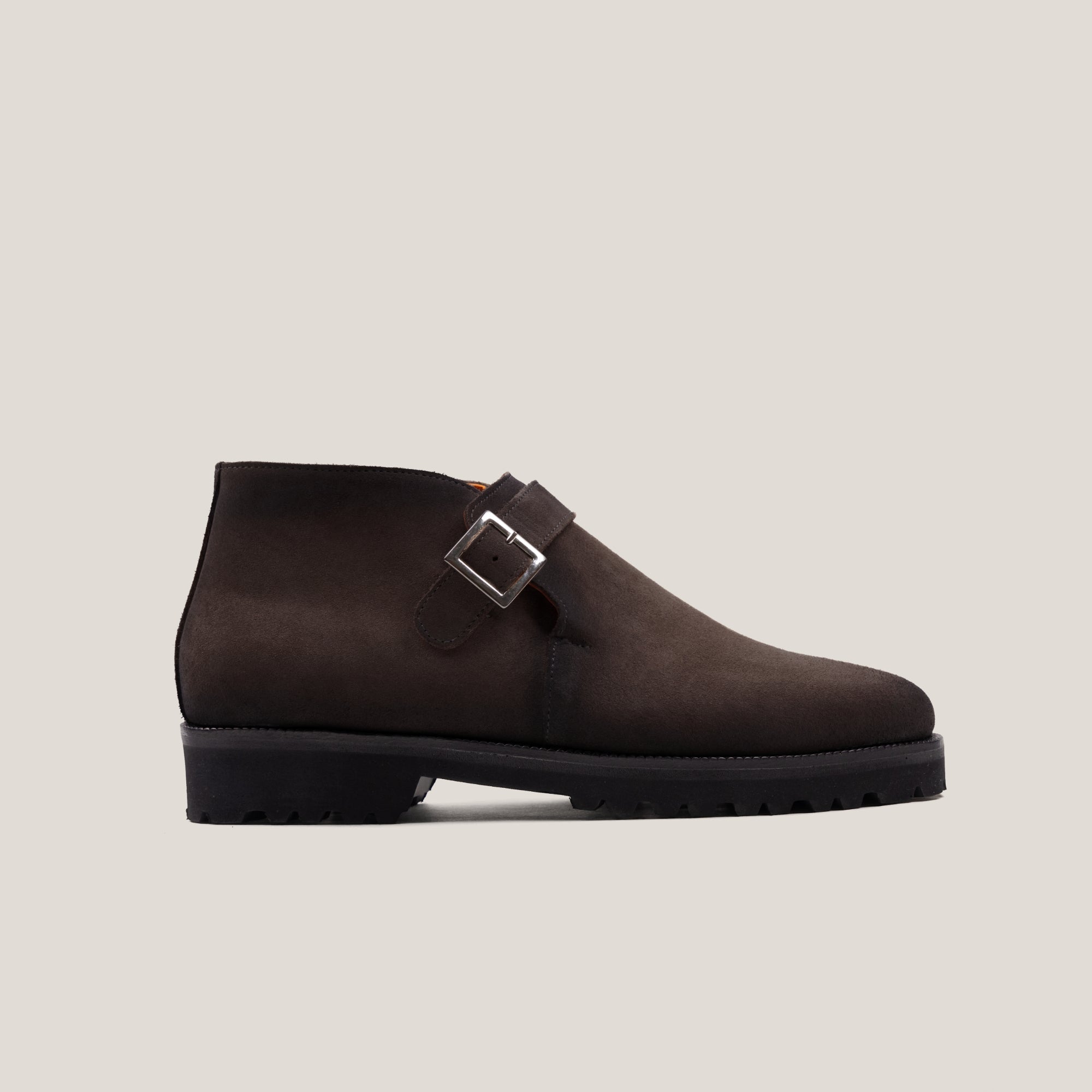 Biella - Donkerbruine Suède - Monk Boots