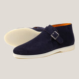 Biella - Donkerblauwe Suède - Monk Boots