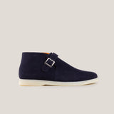 Biella - Donkerblauwe Suède - Monk Boots