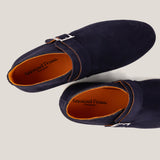 Biella - Donkerblauwe Suède - Monk Boots