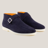 Biella - Donkerblauwe Suède - Monk Boots