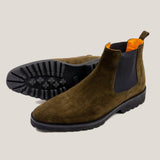 Chelsea24 - Camouflage Groene Suède - Chelsea Boots
