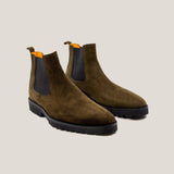 Chelsea24 - Camouflage Groene Suède - Chelsea Boots