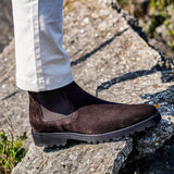 Chelsea24 - Donkerbruine Suède - Chelsea Boots
