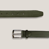 Kalfsleren Riem - Groene Patina