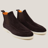 Livorno - Donkerbruine Suède - Chelsea Boots