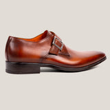 NY24 - Cognac Brown Patina Leren - Gespschoenen