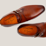 NY24 - Cognac Brown Patina Leren - Gespschoenen