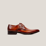 NY24 - Cognac Brown Patina Leren - Gespschoenen