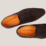 Oxford24 - Donkerbruine Suède - Cap Toe Oxfords
