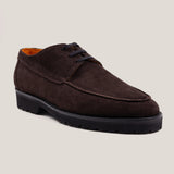 Pescia - Donkerbruine Suède - Veter Loafers