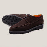 Pescia - Donkerbruine Suède - Veter Loafers
