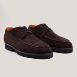 Pescia - Donkerbruine Suède - Veter Loafers