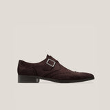 Washington - Donkerbruine Suède - Monk Strap Brogues