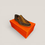 Capri - Dark Brown Suede with Brown Croco - Size 42