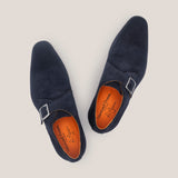 NY24 - Donkerblauwe Suède - Gespschoenen