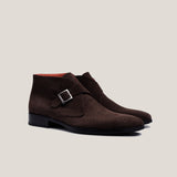Stockholm - Donkerbruine Suède - Monk Strap Boots