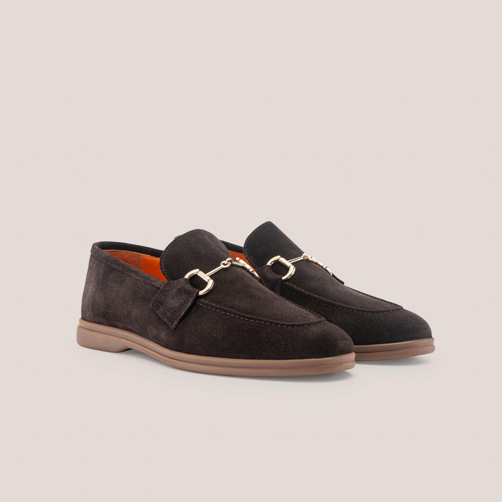 Veneto - Dark Brown Suede - Horse bit loafer