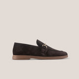 Veneto - Dark Brown Suede - Horse bit loafer