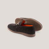 Veneto - Dark Brown Suede - Horse bit loafer