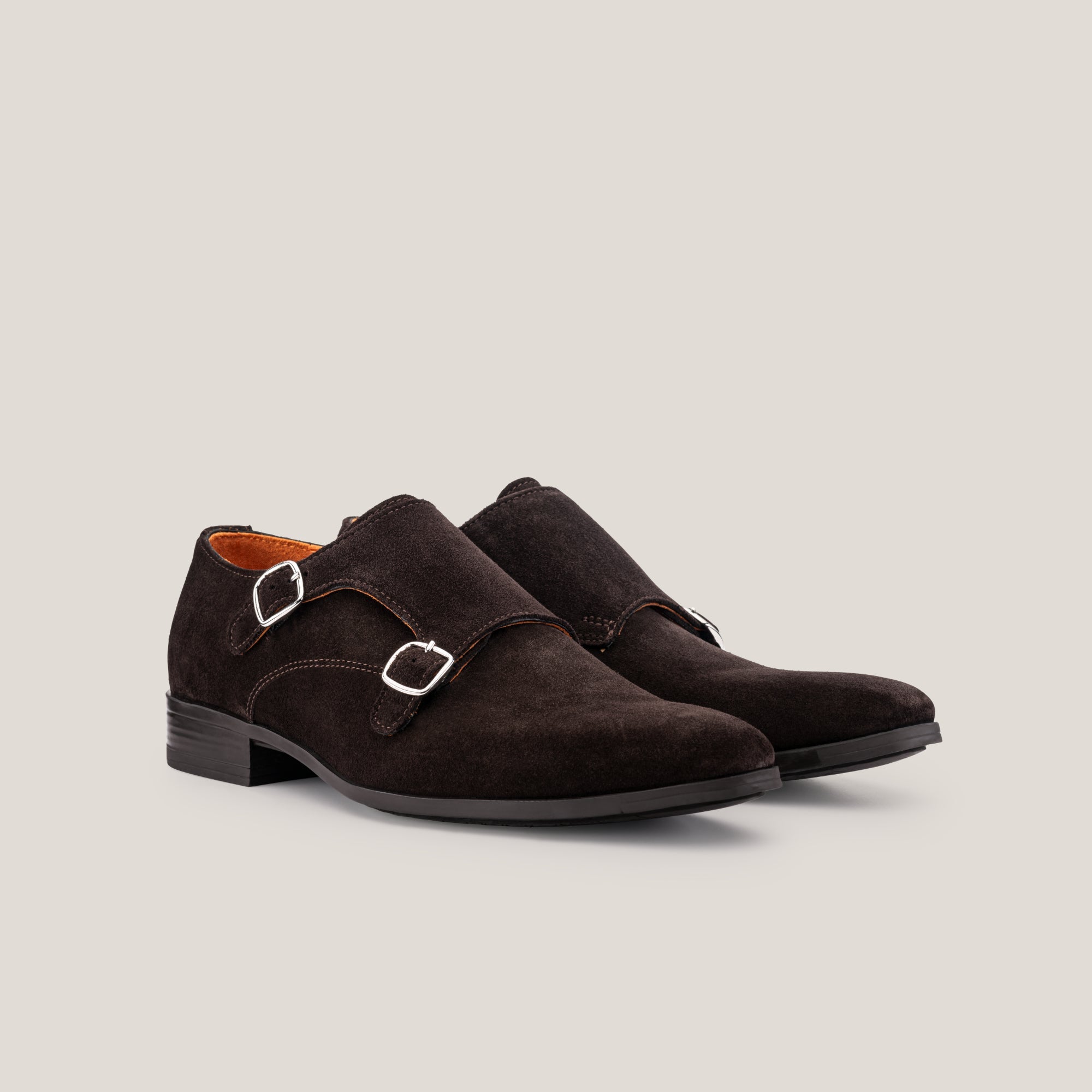 Monte Carlo - Donkerbruine Suède - Double Monk Strap