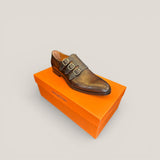 Monza - Custom Brown Leather & Croco Patina - Size 41