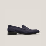 Porto - Donkerblauwe Suède - Penny Loafers