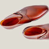 Stockholm - Cognac Bruin Leren - Monk Strap Boots
