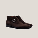 Stockholm - Donkerbruine Suède - Monk Strap Boots