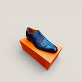 Venice - Dark Navy Edge Patina with flower - Size 45